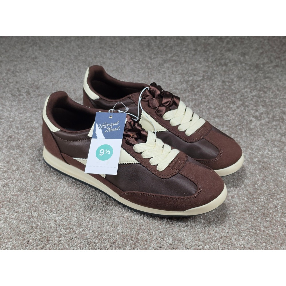 Universal Thread Skyler Brown Satin Retro Jogger Sneakers Womens 9.5 NEW